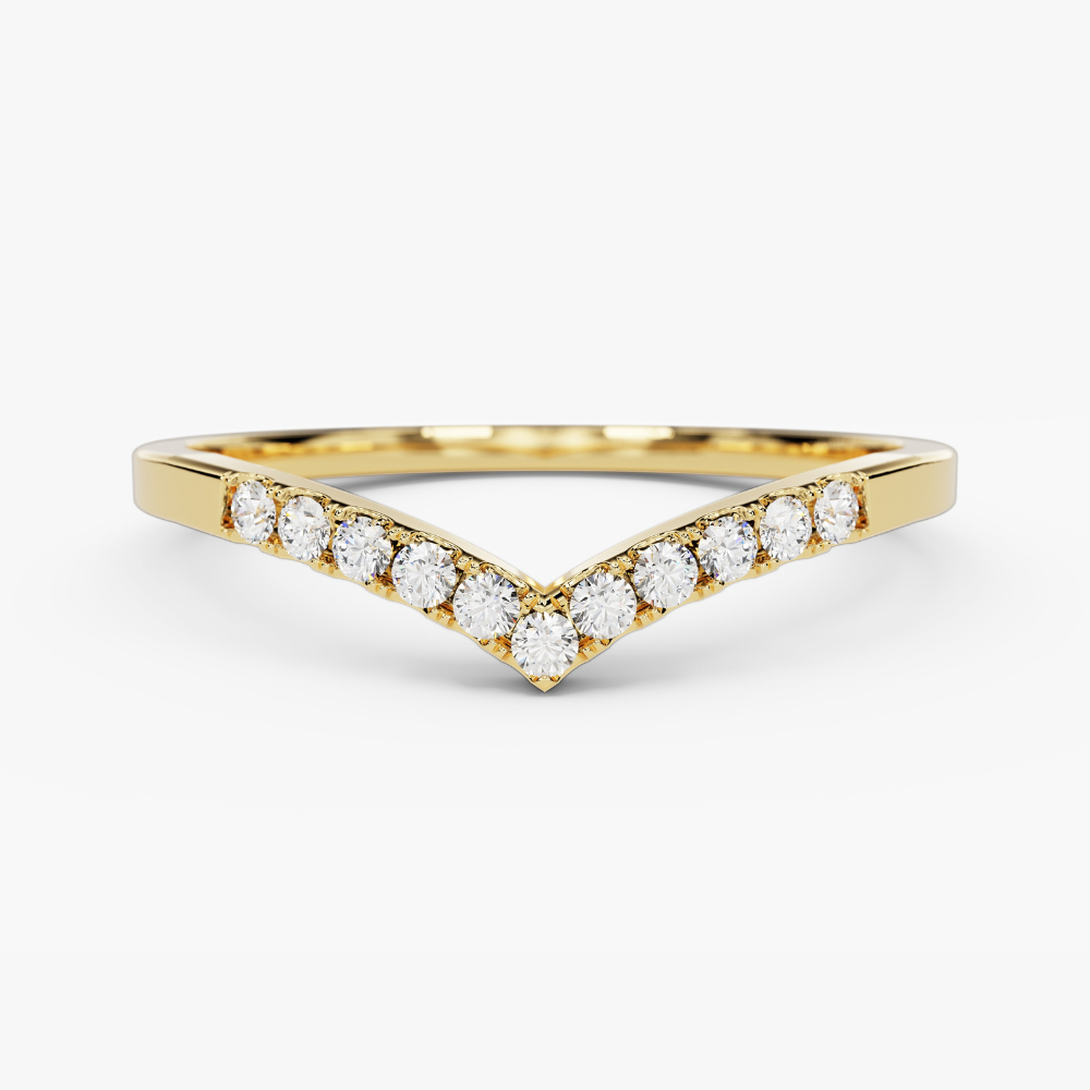 V-Shaped Lab Grown Diamond Wedding Band