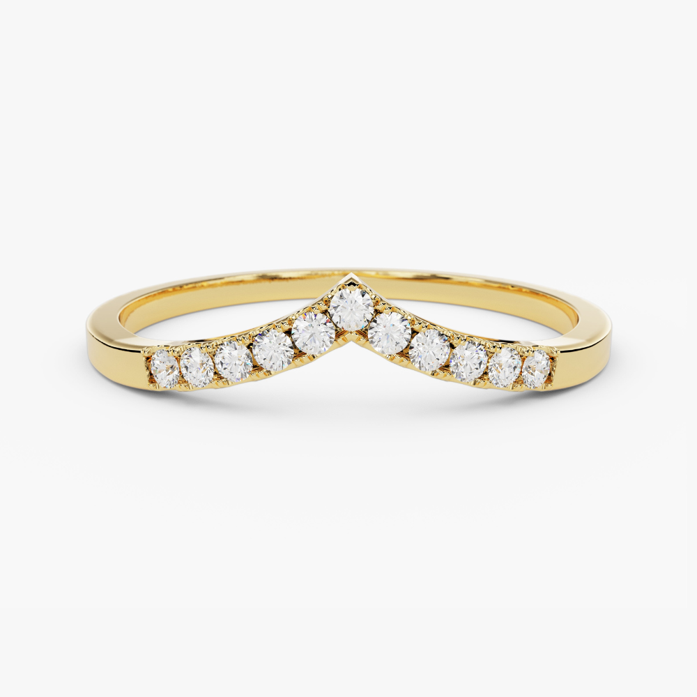 V-Shaped Lab Grown Diamond Wedding Band