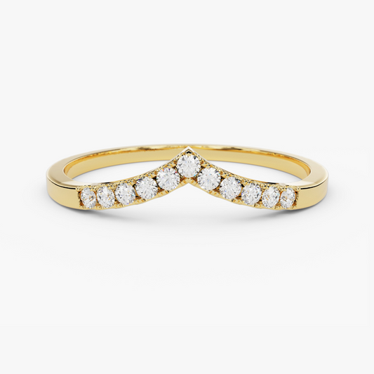 V-Shaped Moissanite Wedding Band