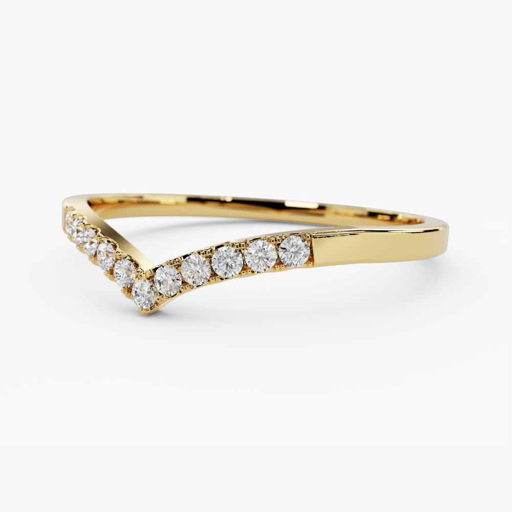 V-Shaped Lab Grown Diamond Wedding Band