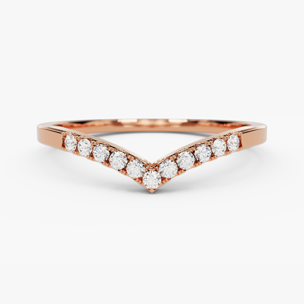 V-Shaped Lab Grown Diamond Wedding Band