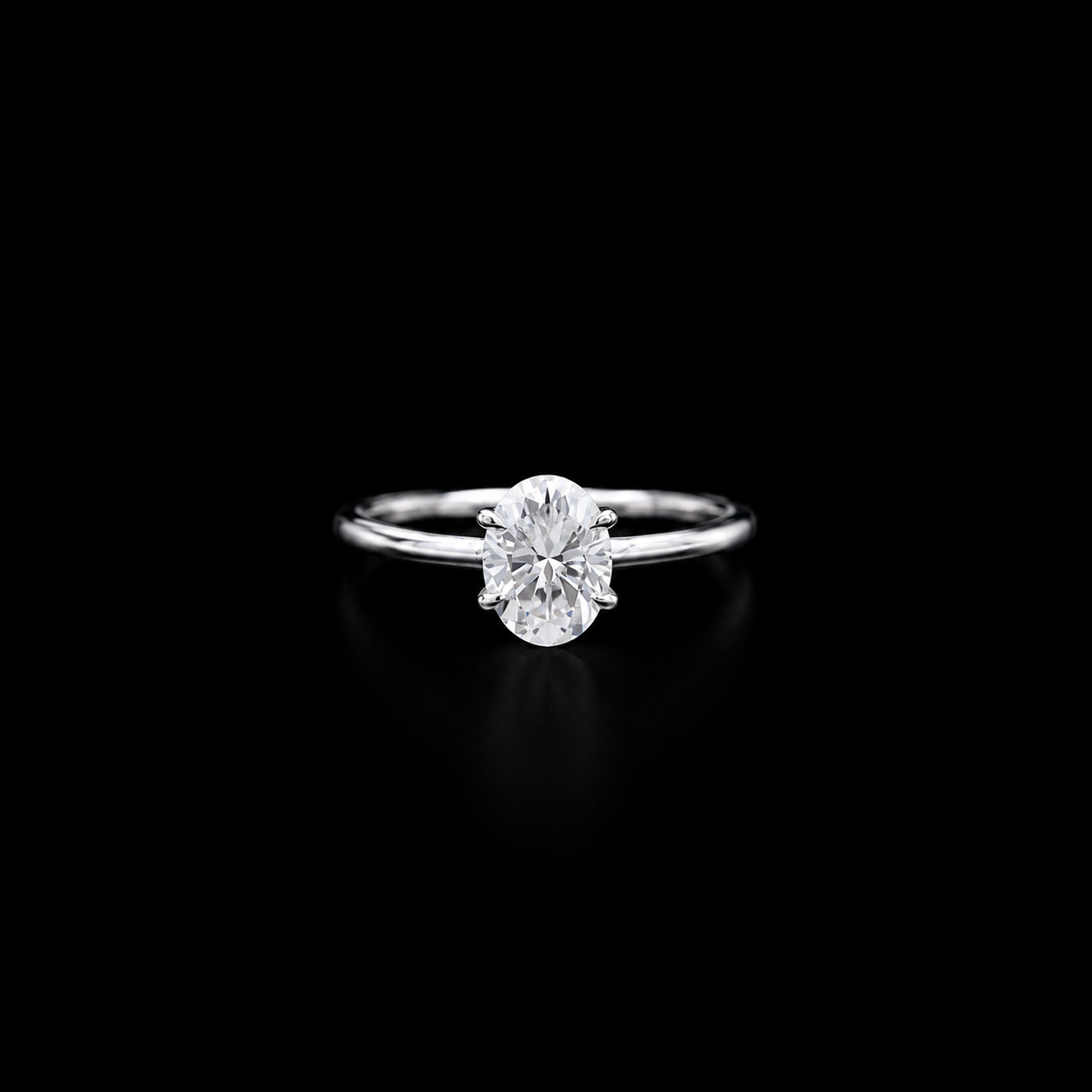 Custom Ring-1.0CT Oval Cut Moissanite Engagement Ring