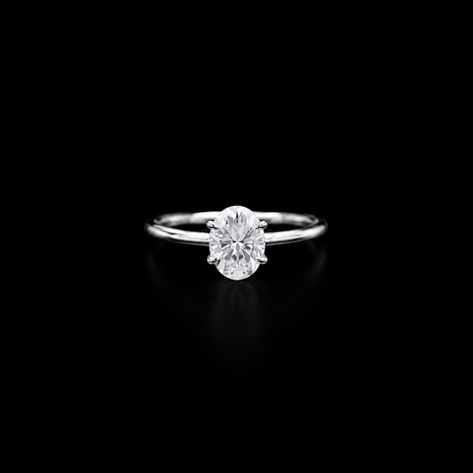 Custom Ring-1.0CT Oval Cut Moissanite Engagement Ring