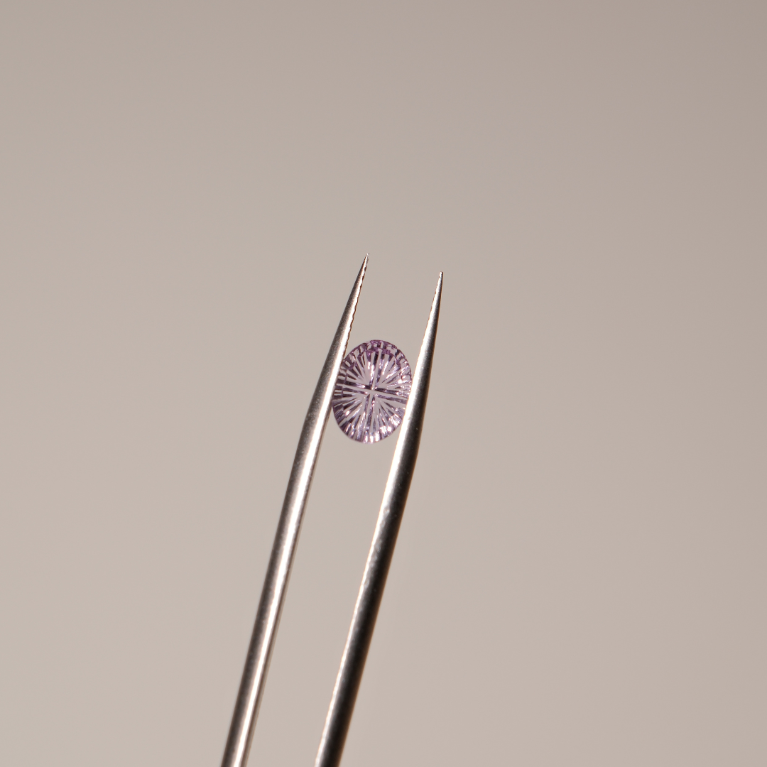 Fancy Cut Lab Oval Cut Amethyst Gemstone