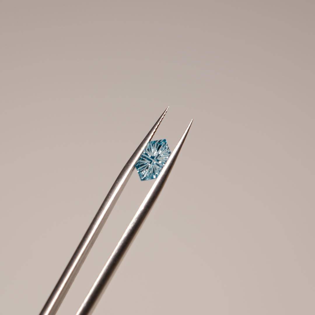 Fancy Cut Lab Elongated Hexagon Cut Swiss Blue Topaz Gemstone