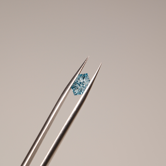 Fancy Cut Lab Elongated Hexagon Cut Swiss Blue Topaz Gemstone