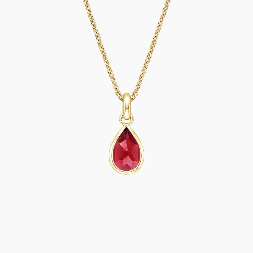 1CT Pear Shaped Lab Ruby Pendant