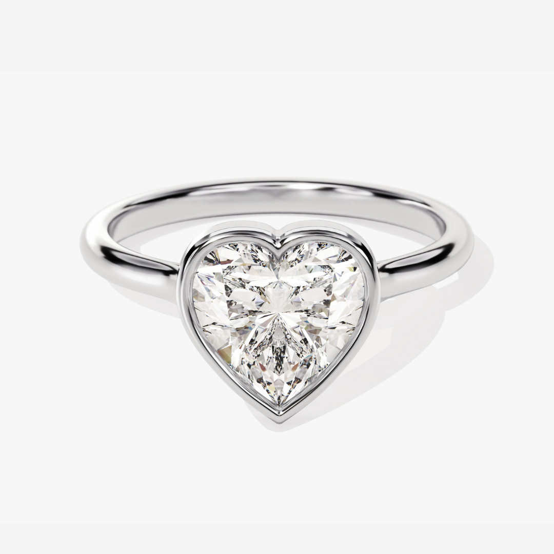 Heart Cut Bezel Moissanite Engagement Ring