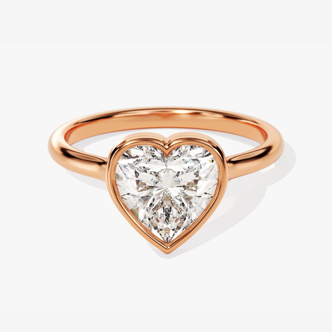 Heart Cut Bezel Moissanite Engagement Ring