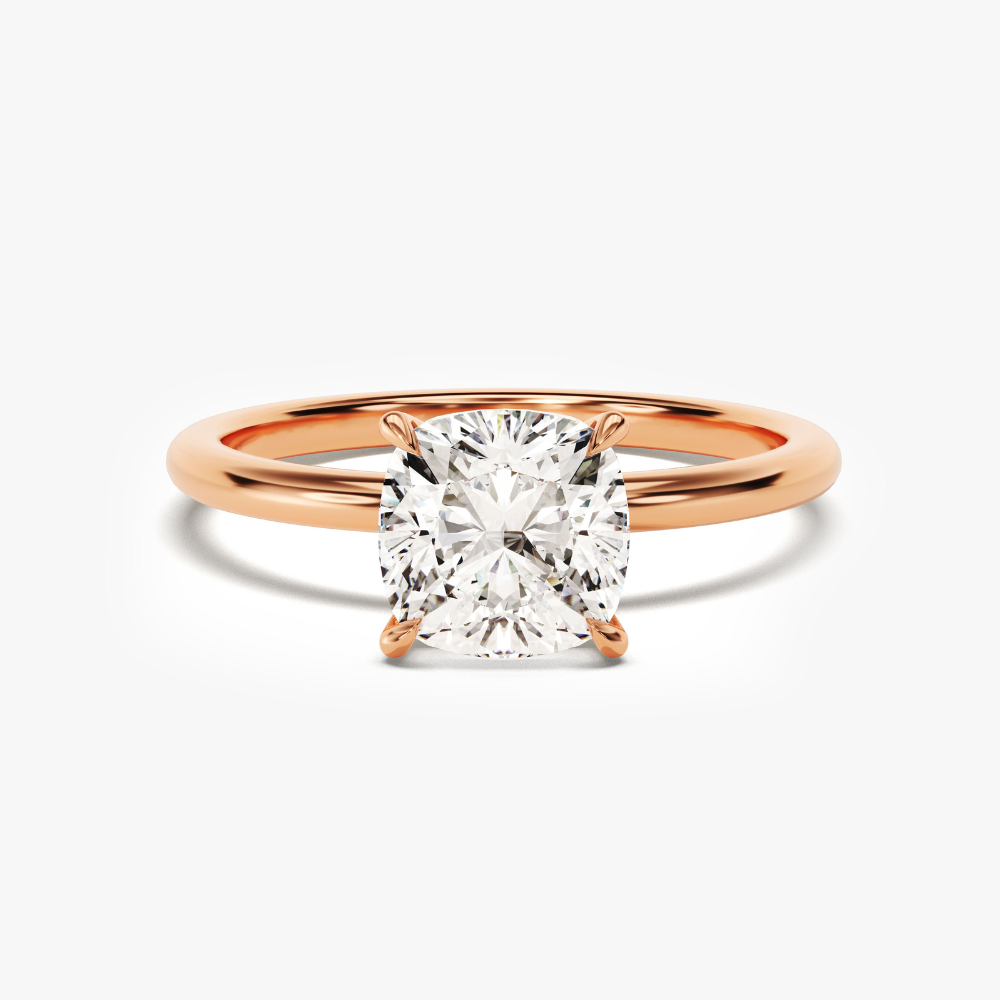 4-Prong Cushion Cut Moissanite Engagement Ring-4