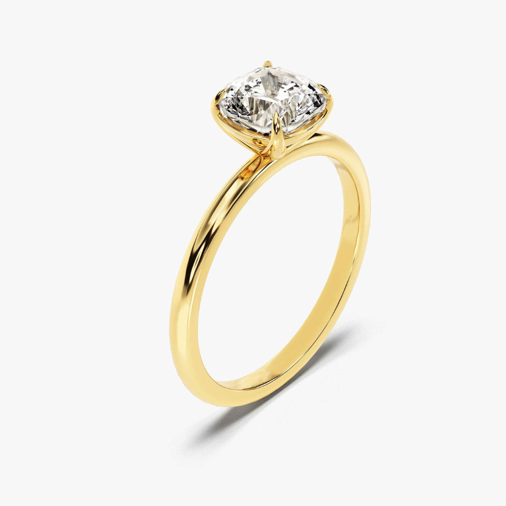 4-Prong Cushion Cut Moissanite Engagement Ring-6