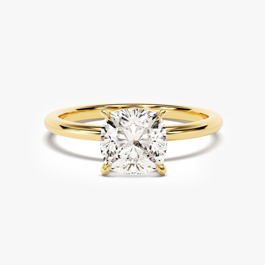 4-Prong Cushion Cut Moissanite Engagement Ring-1