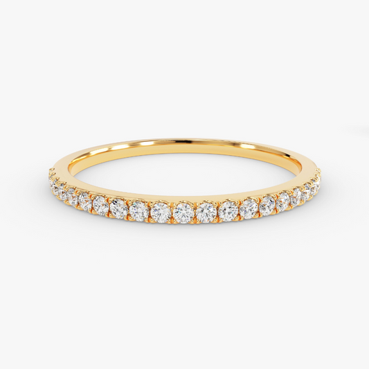 4-Prong Moissanite Half Eternity Wedding Band
