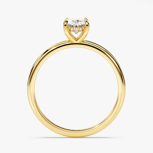 4-Prong Oval Cut with Hidden Halo Moissanite Engagement Ring