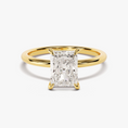 Load image into Gallery viewer, 4-Prong Radiant Cut Solitaire Moissanite Engagement Ring
