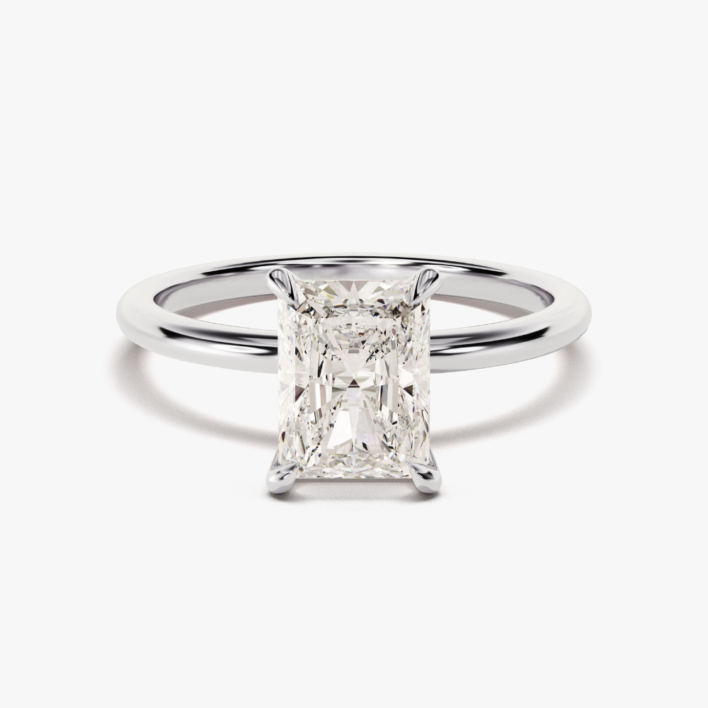 4-Prong Radiant Cut Solitaire Moissanite Engagement Ring