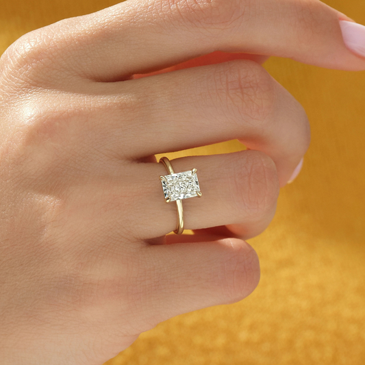 4-Prong Radiant Cut Solitaire Moissanite Engagement Ring