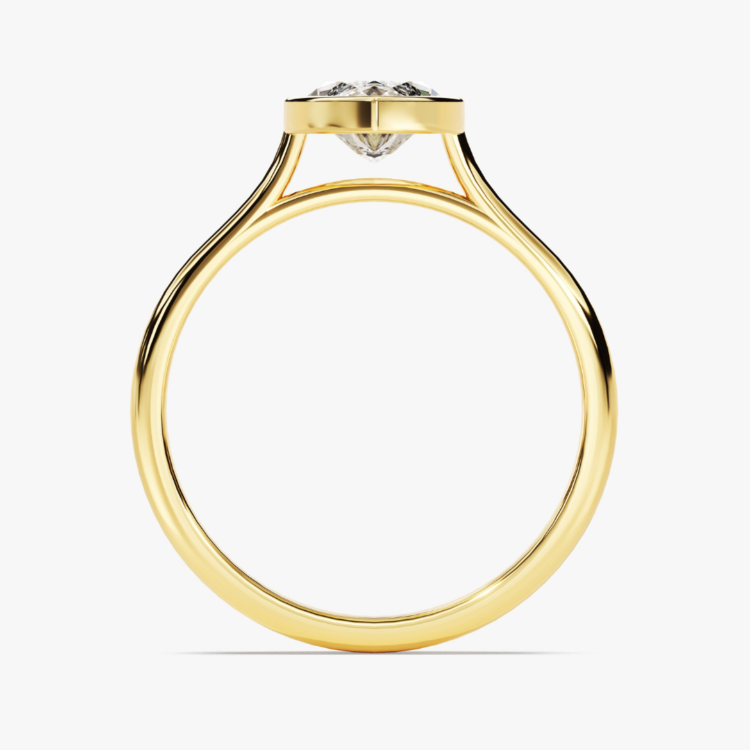Marquise Cut Bezel Moissanite Engagement Ring