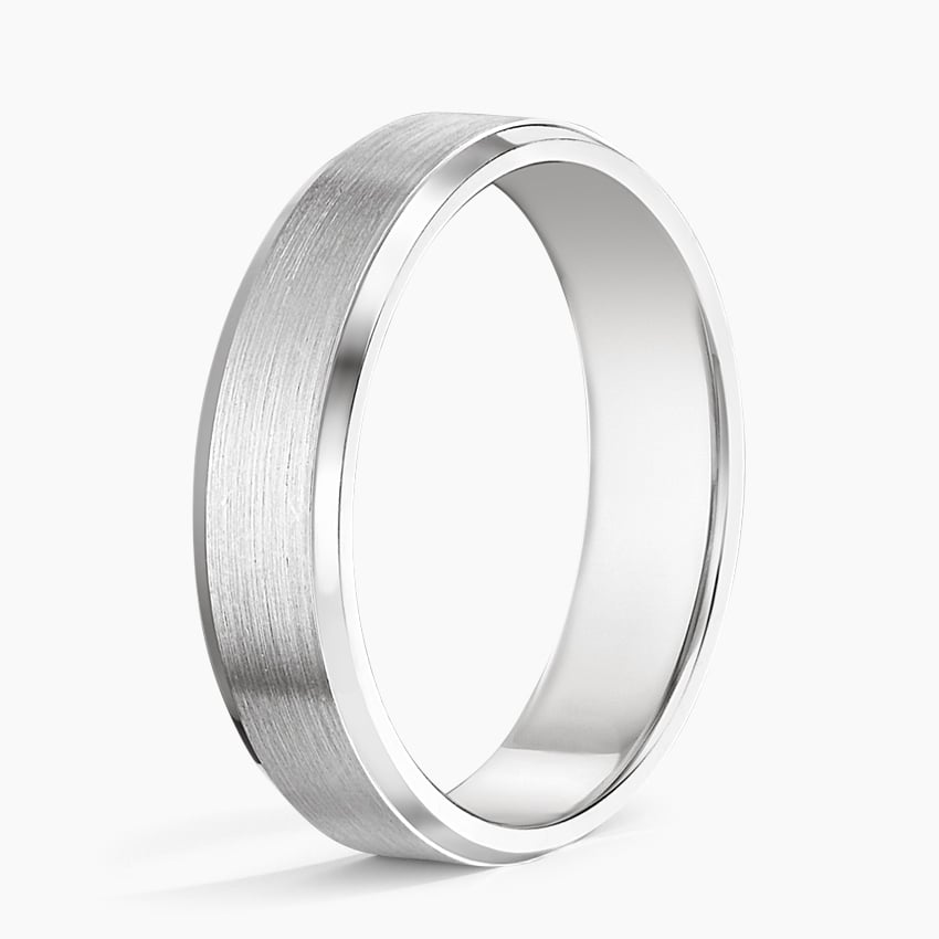 5.5 mm Bevelled Edges Men’s Matte Wedding Band