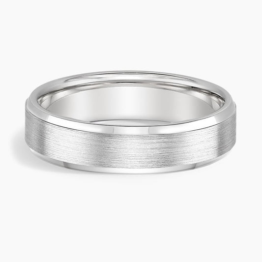 5.5 mm Bevelled Edges Men’s Matte Wedding Band