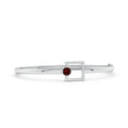 Square Frame Garnet and Moissanite Bangle Bracelet
