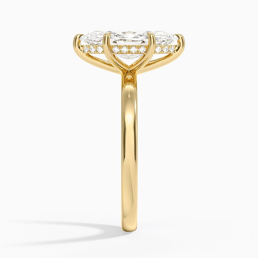 6-Prong Marquise Cut with Hidden Halo Moissanite Engagement Ring