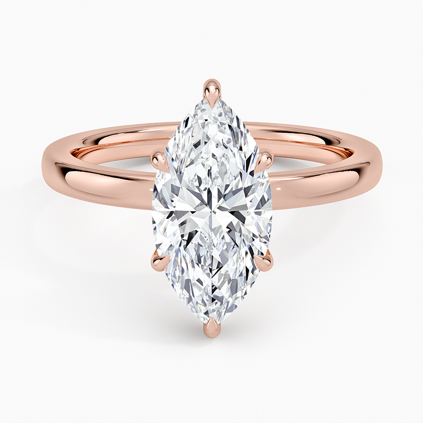 6-Prong Marquise Cut with Hidden Halo Moissanite Engagement Ring
