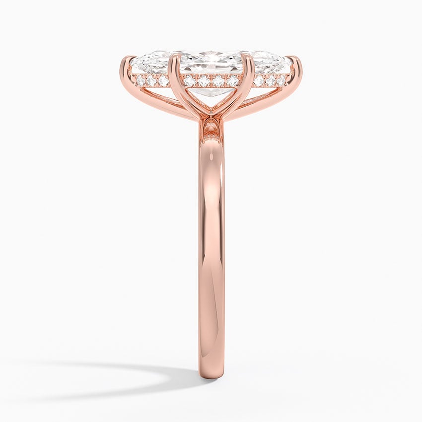 6-Prong Marquise Cut with Hidden Halo Moissanite Engagement Ring