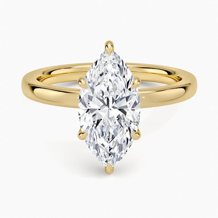6-Prong Marquise Cut with Hidden Halo Moissanite Engagement Ring