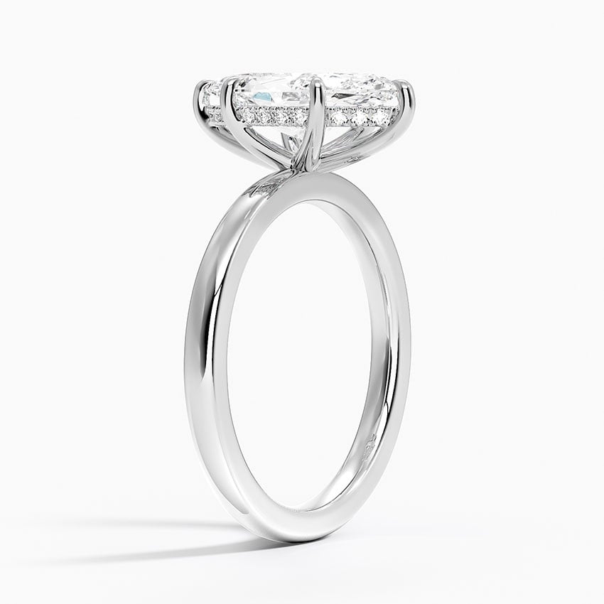 6-Prong Marquise Cut with Hidden Halo Moissanite Engagement Ring