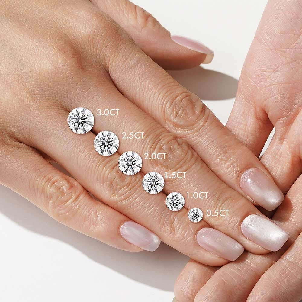 6-Prong Solitaire Round Cut with Hidden Halo Moissanite Engagement Ring
