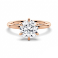 6-Prong Solitaire Round Cut with Hidden Halo Moissanite Engagement Ring