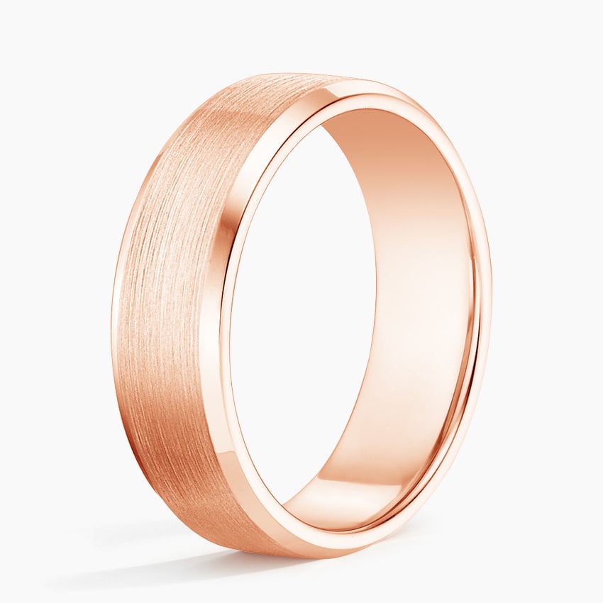 6.5 mm Bevelled Edges Men’s Matte Wedding Band