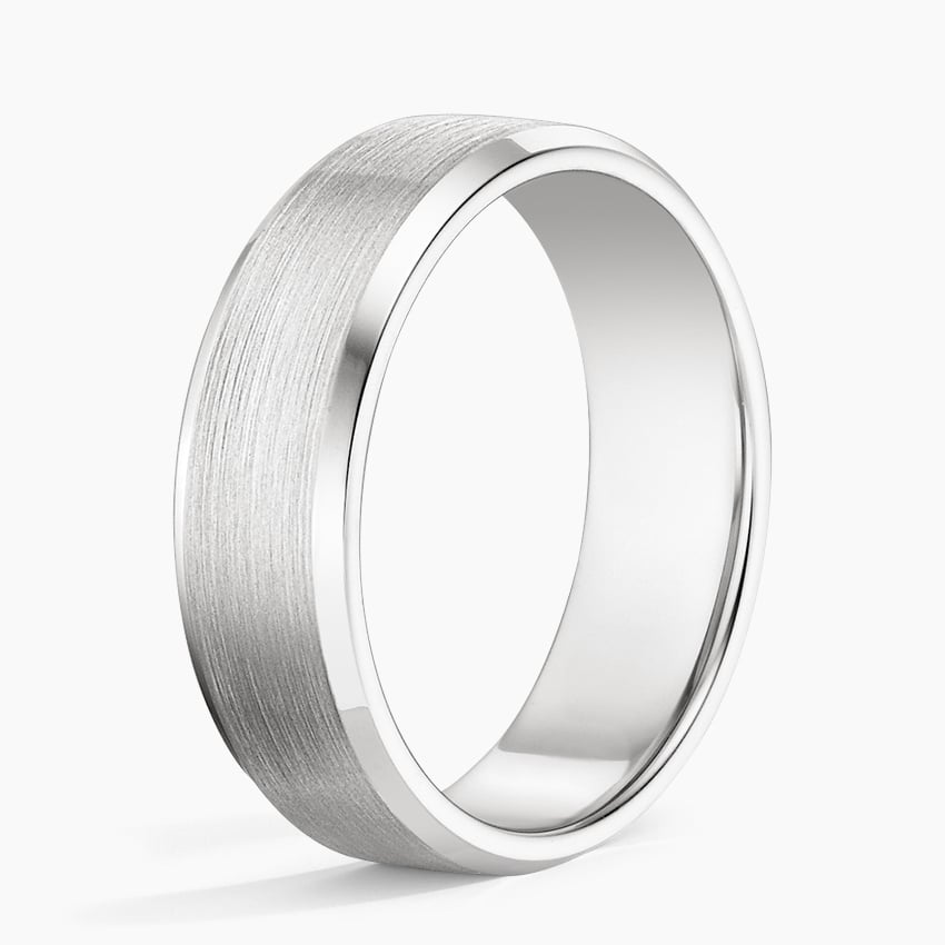 6.5 mm Bevelled Edges Men’s Matte Wedding Band