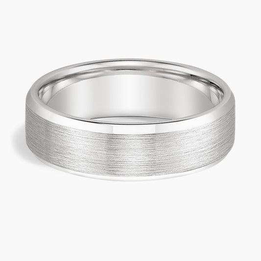 6.5 mm Bevelled Edges Men’s Matte Wedding Band