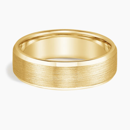 6.5 mm Bevelled Edges Men’s Matte Wedding Band
