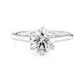 Custom Ring-6 Prong Round Cut Petal Solitaire Moissanite Engagement Ring