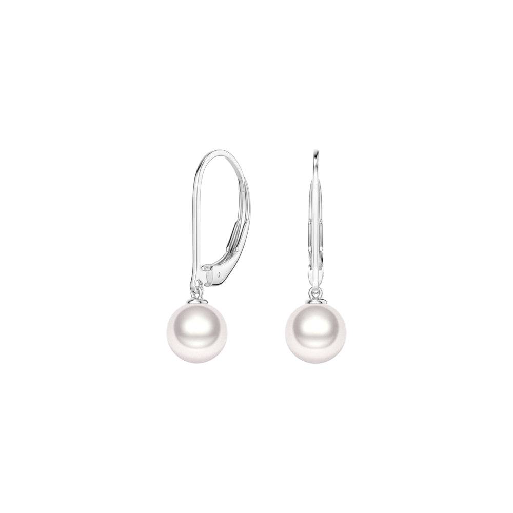 8mm Freshwater Cultured Pearl Leverback Drop Earrings