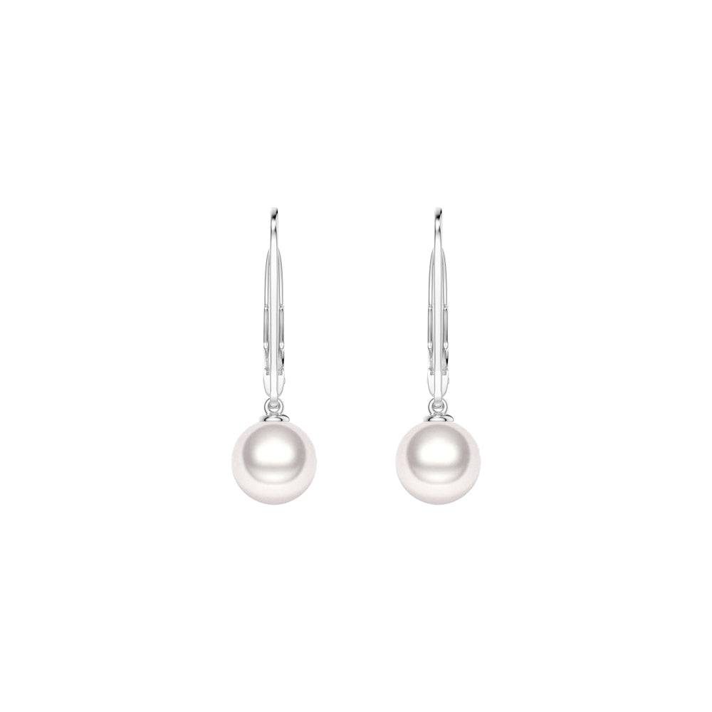 8mm Freshwater Cultured Pearl Leverback Drop Earrings