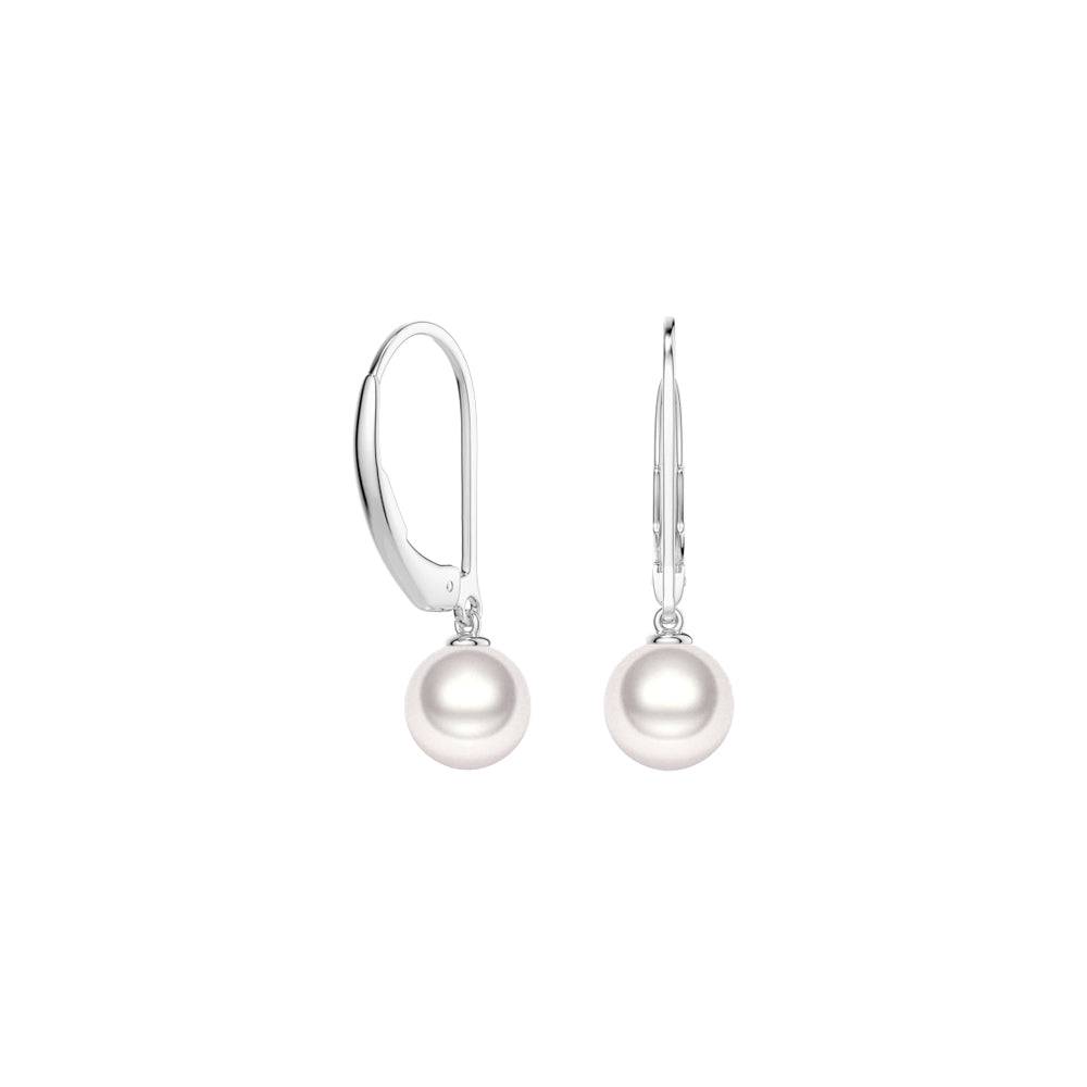 8mm Freshwater Cultured Pearl Leverback Drop Earrings