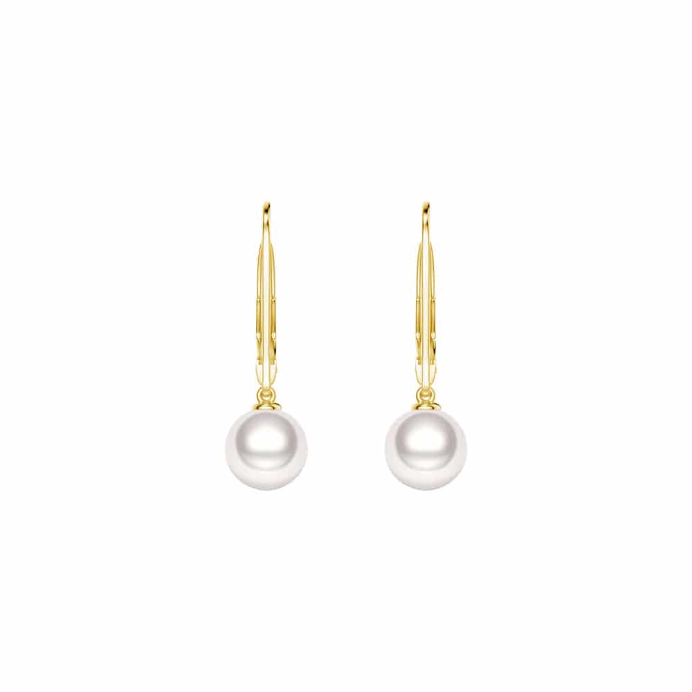 8mm Freshwater Cultured Pearl Leverback Drop Earrings