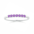 Amethyst Seven Stone Half Eternity Wedding Band