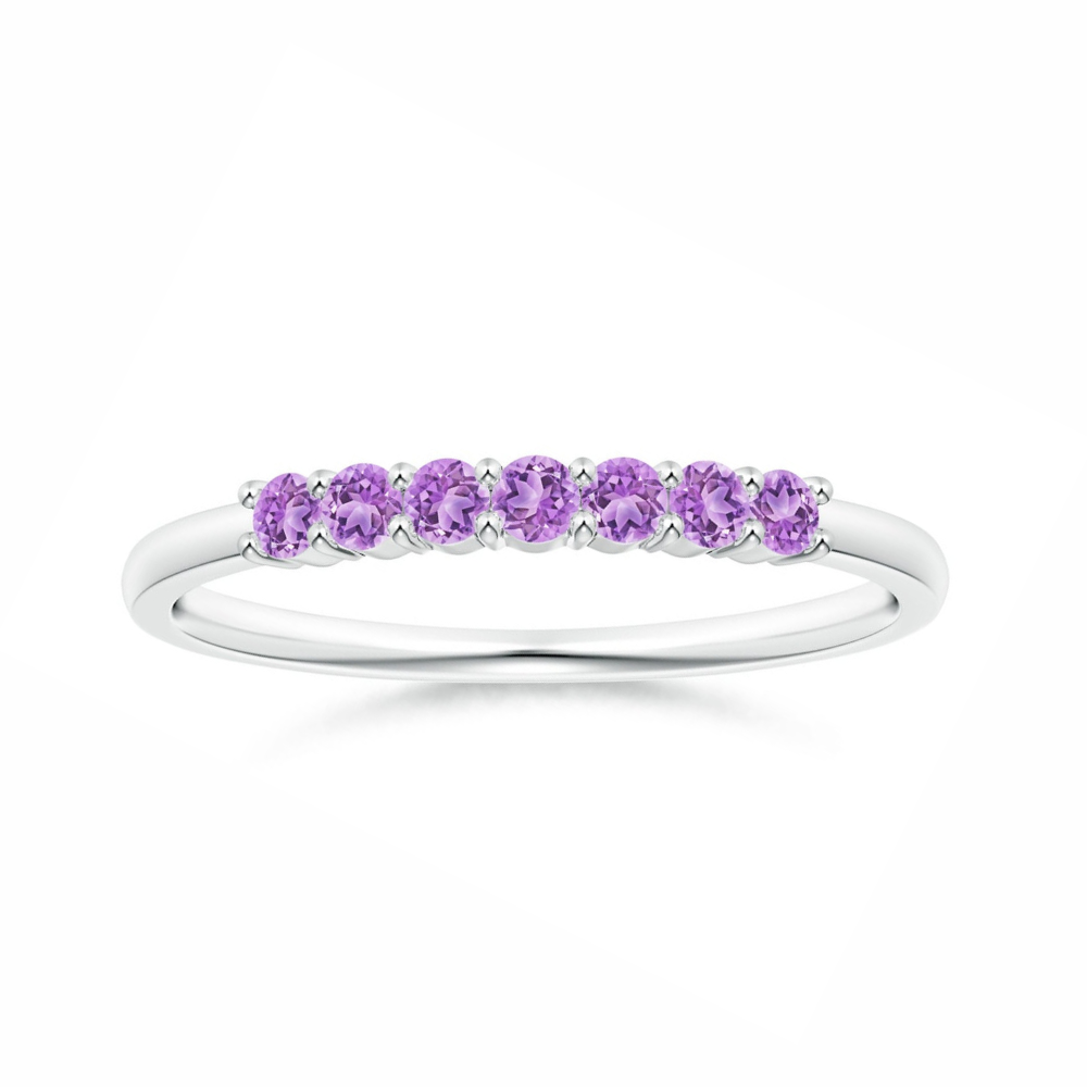Amethyst Seven Stone Half Eternity Wedding Band