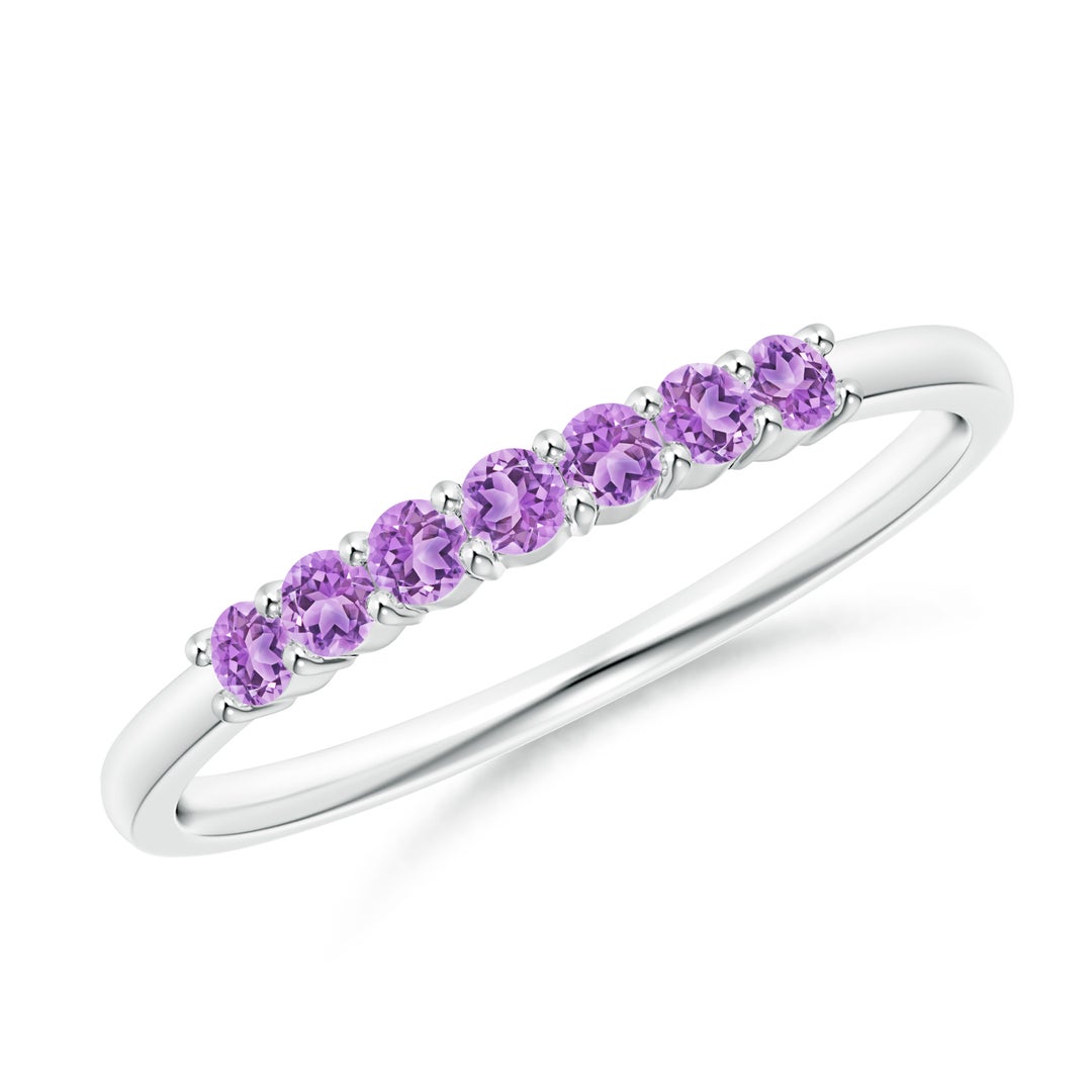 Amethyst Seven Stone Half Eternity Wedding Band