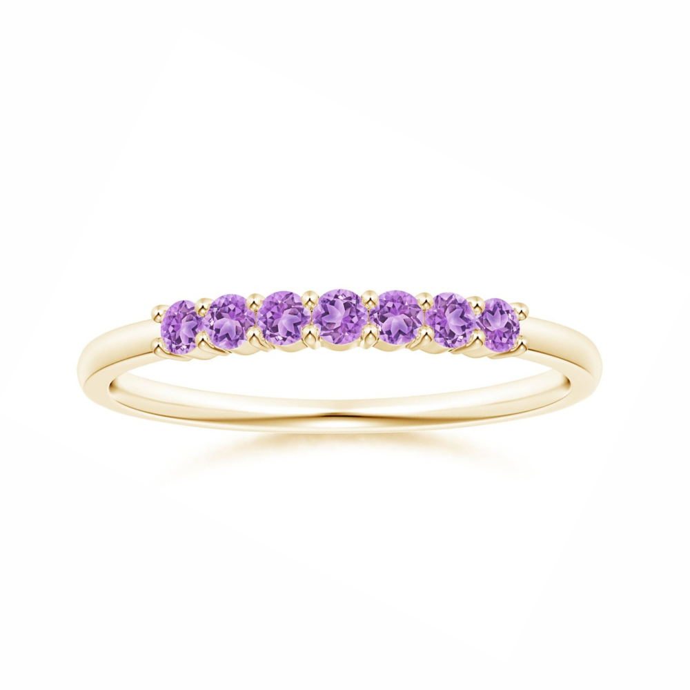 Amethyst Seven Stone Half Eternity Wedding Band