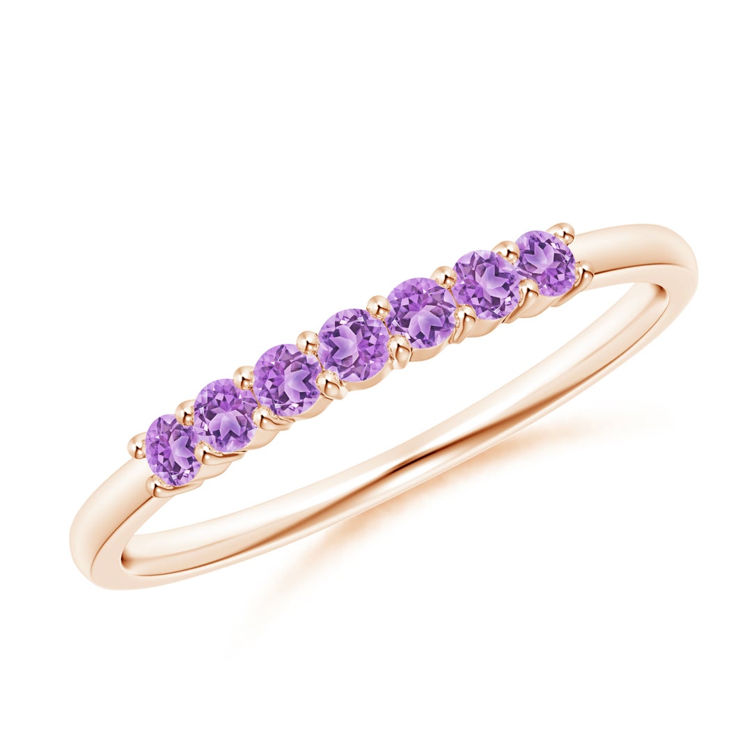 Amethyst Seven Stone Half Eternity Wedding Band