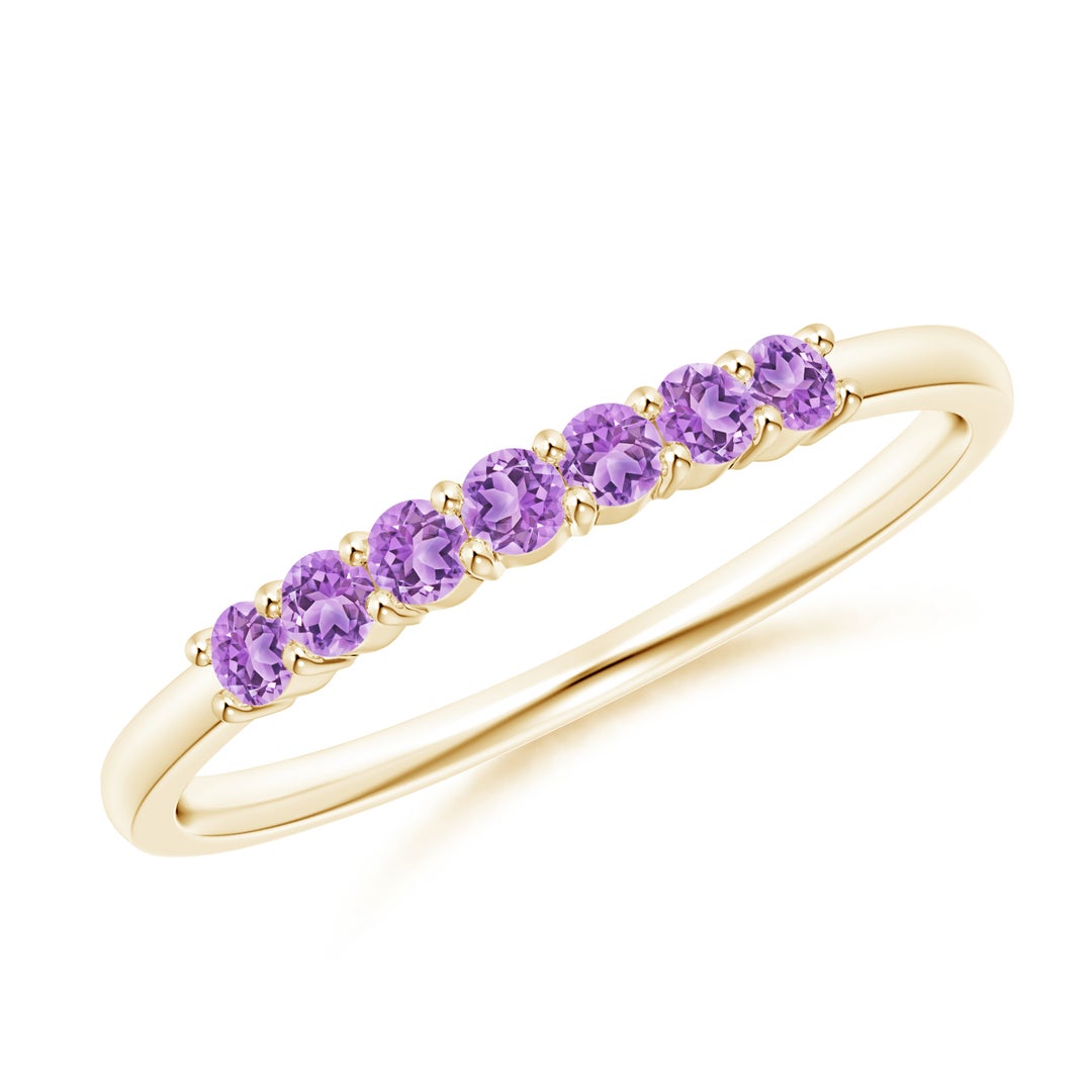 Amethyst Seven Stone Half Eternity Wedding Band
