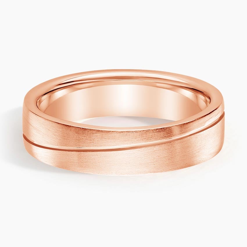 5.5 mm Angled Groove Matte Men’s Wedding Band