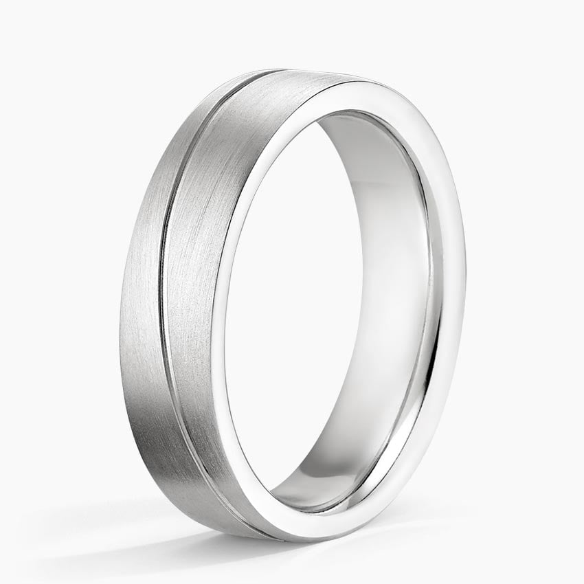 5.5 mm Angled Groove Matte Men’s Wedding Band