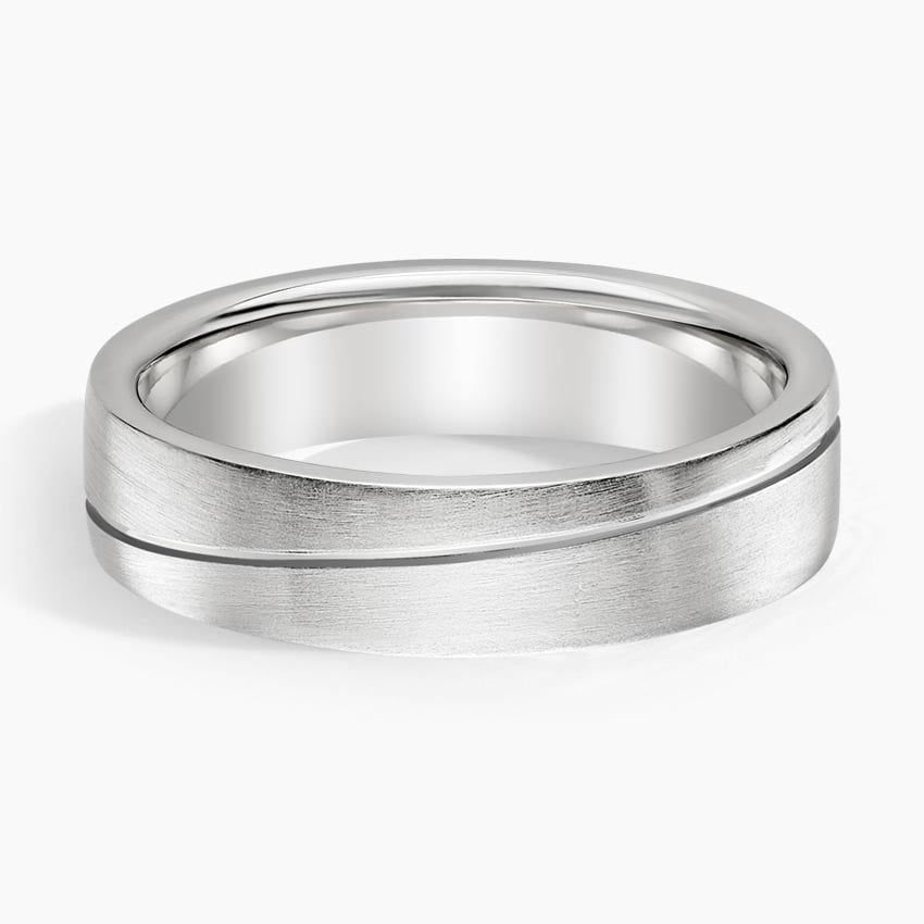 5.5 mm Angled Groove Matte Men’s Wedding Band